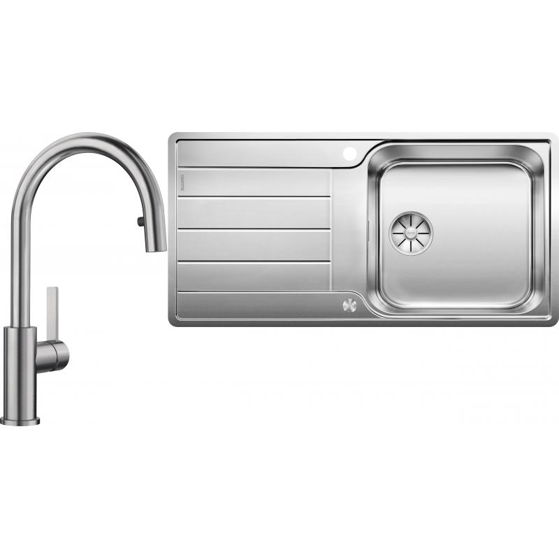 Levně Set RS Blanco Classimo XL 6 S-IF InFino + PushControl + Blanco Candor-S se sprškou (kartáčovaný nerez + kartáčovaný nerez)