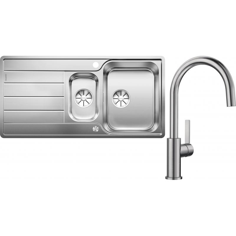 Levně Set RS Blanco Classimo 6 S-IF InFino + PushControl + Blanco Candor (kartáčovaný nerez + kartáčovaný nerez)