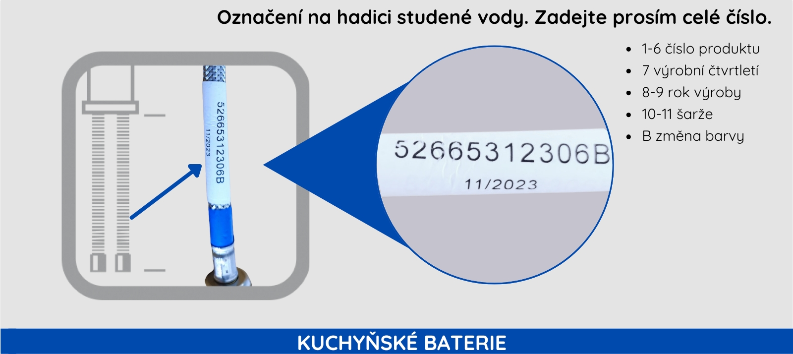 Výrobní štítek baterie BLANCO